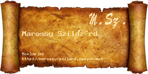 Marossy Szilárd névjegykártya